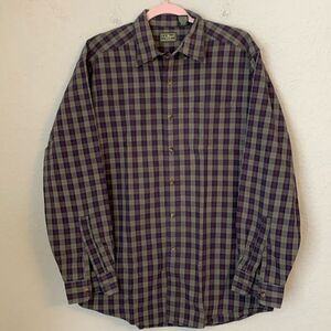 L.L.Bean Plaid Cotton Men’s Long Sleeve Button Down Size M